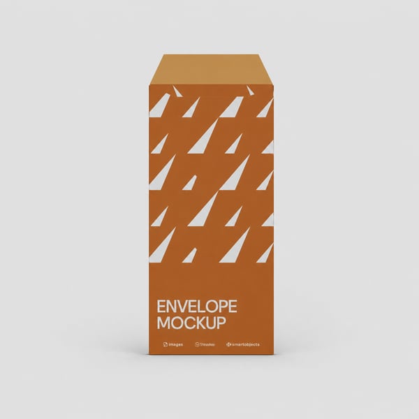Geometric Vertical Envelope Mockup