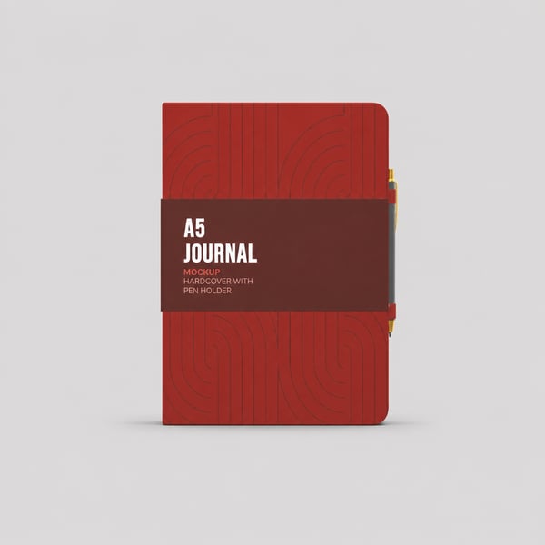 Journal Pen Holder A5 Notebook Mockup