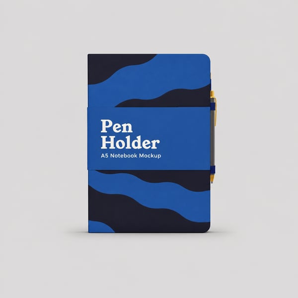 Notes Pen Holder A5 Notebook Mockup