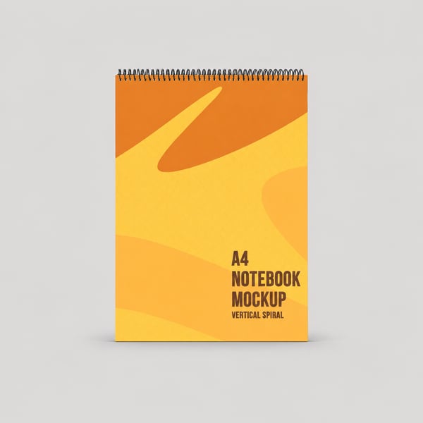 Modern Spiral Vertical Notebook Mockup