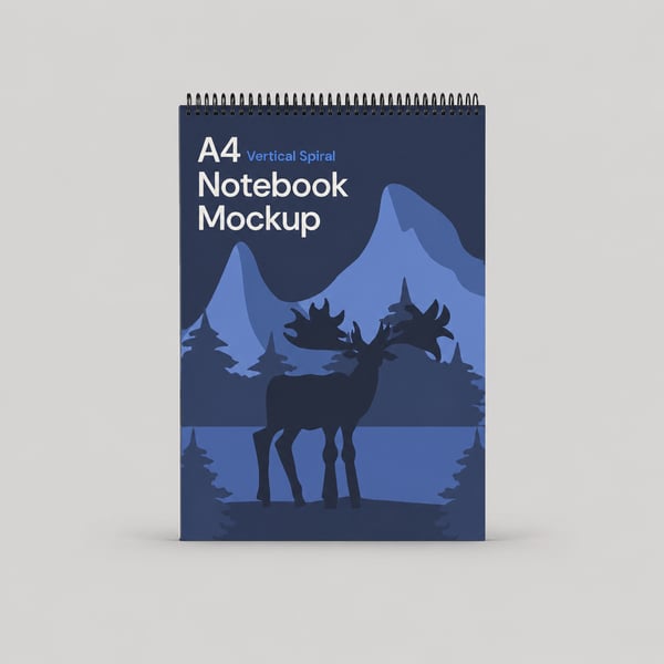 Silhouette A4 Spiral Vertical Notebook Mockup