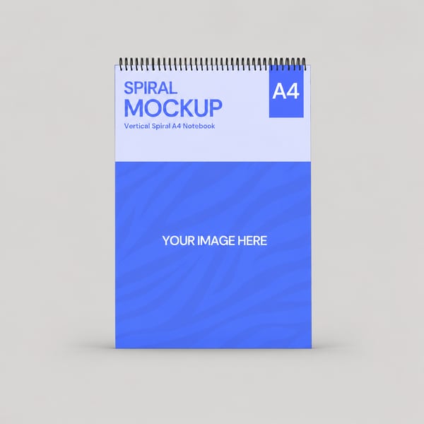 School - A4 Spiral Vertical Notebook Mockup