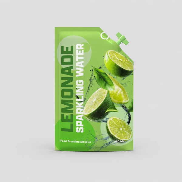 Lemonade Sparkling Water Carton Packaging Mockup