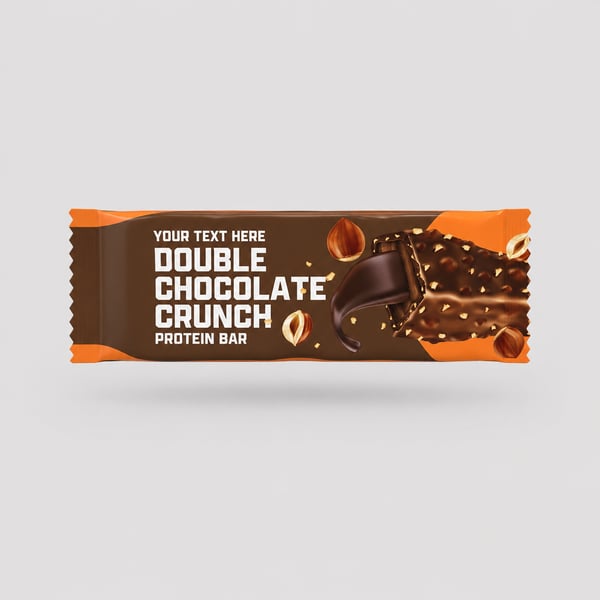 Chocolate Crunch Protein Bar Packaging Mockup