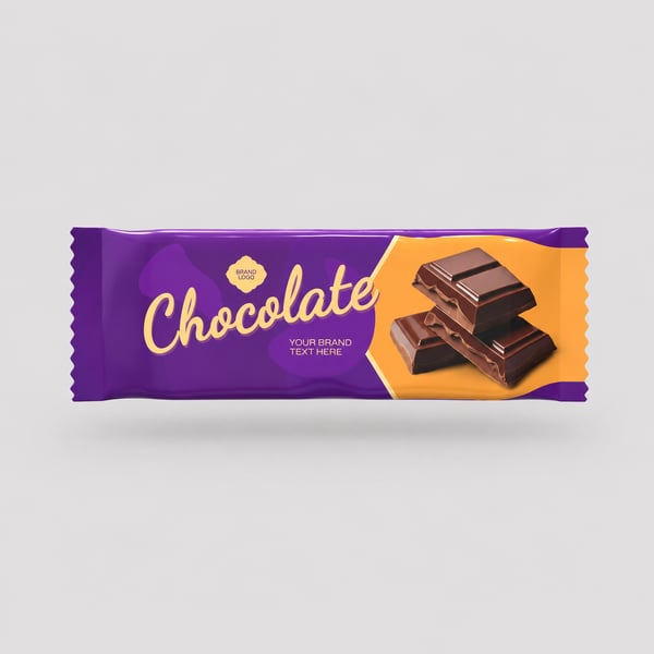 Purple Chocolate Bar Packaging Template