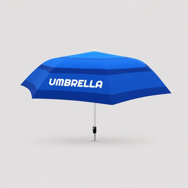 Realistic Blue Patio Umbrella Branding Mockup