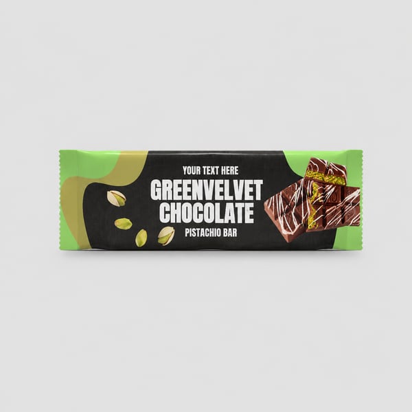Green Velvet Chocolate Bar Packaging Template