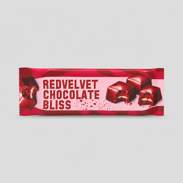 Redvelvet Chocolate Bar Packaging Template