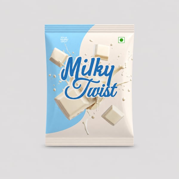 Milky Twist Candy Pouch Packaging Mockup