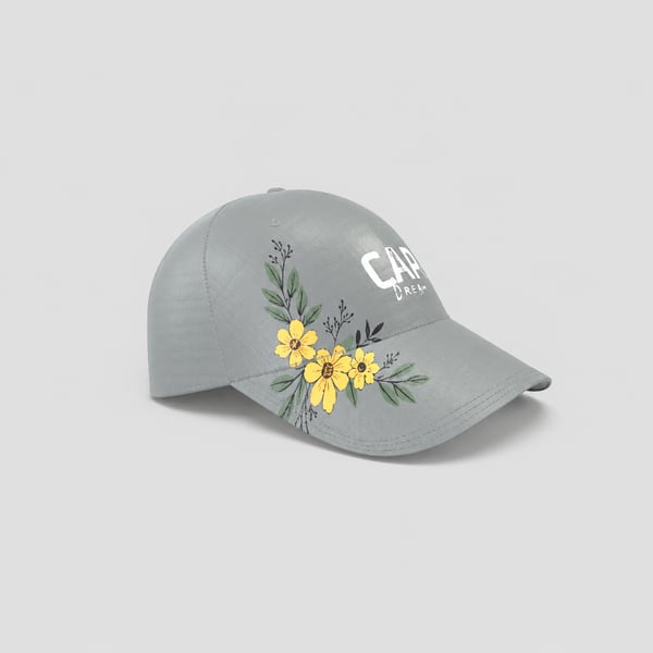 Custom Grey Cap Design Mockup