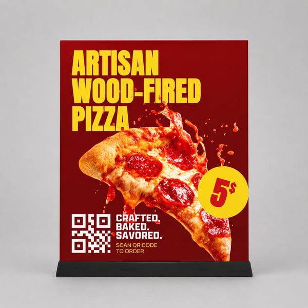 Restaurant Pizza Offer Tent Card Mockup