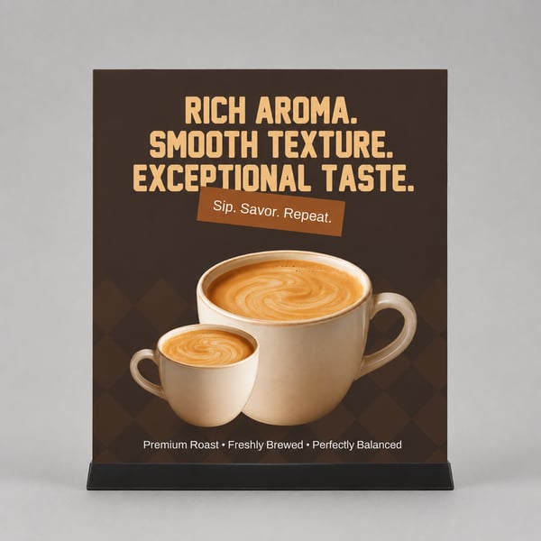Premium Coffee Shop Tent Card Mockup