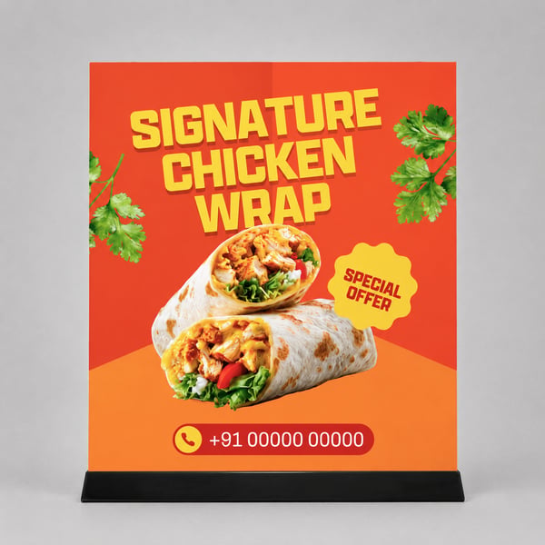 Takeaway Food Tent Card Mockup