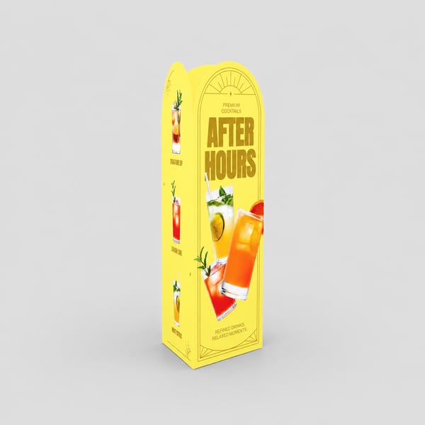 Cocktail Menu 3 Face Tent Card Mockup