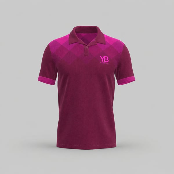 Magenta Modern Fashion Polo T-Shirt Mockup