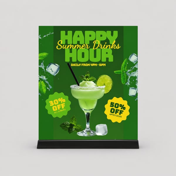Beverages Tent card Mockup