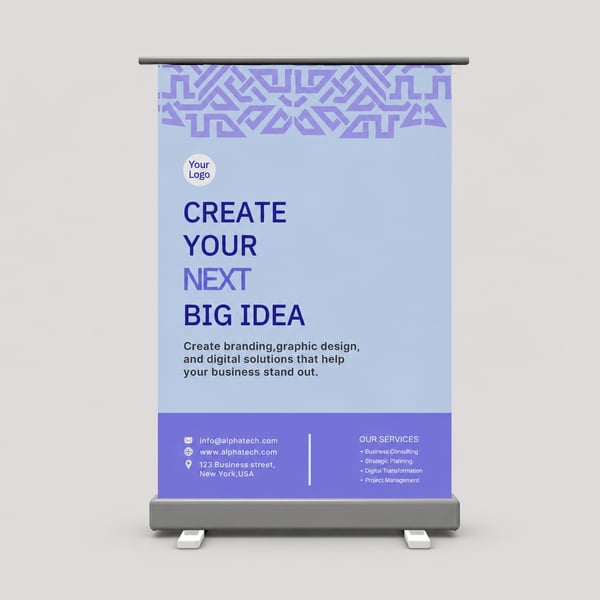 Minimal Creative Agency Roll-Up Banner Mockup
