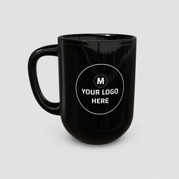 Custom Logo Black Ceramic Coffee Mug Design