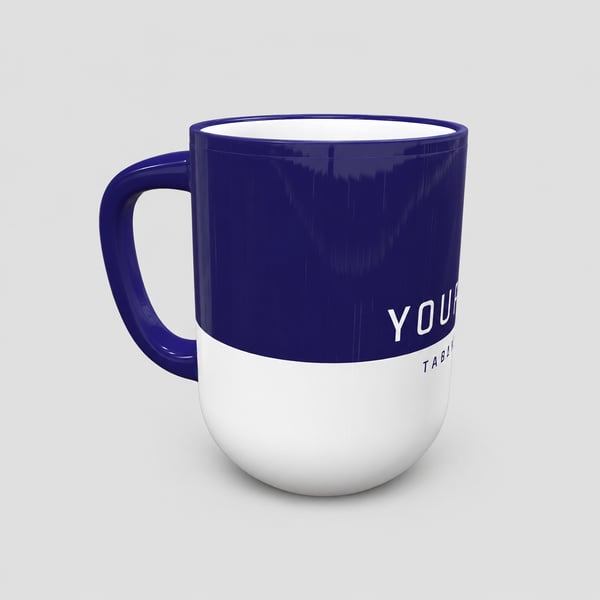 Premium Two-Tone Ceramic Mug with Logo Print Design