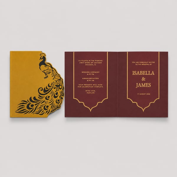 Royal Peacock Wedding Invitation Template
