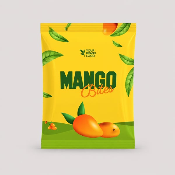 Mango Candy Pouch Packaging Mockup