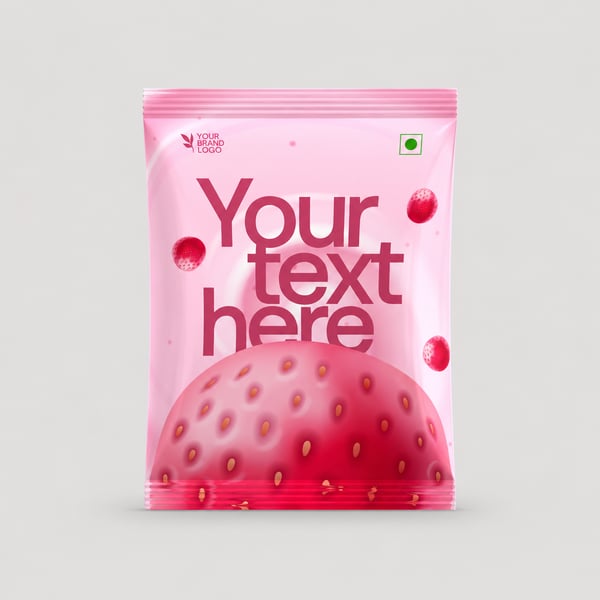 Strawberry Candy Pouch Packaging Template