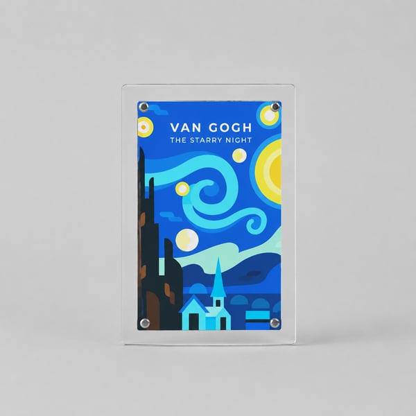 Glass magnet -Starry night