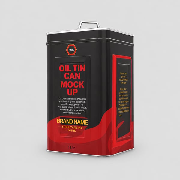 Premium Metal Cooking Oil Can Packaging Design