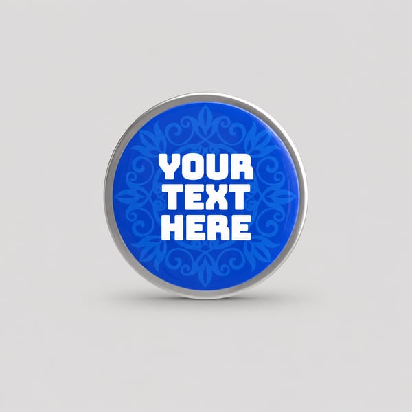 Blue Decorative Button Badge Design