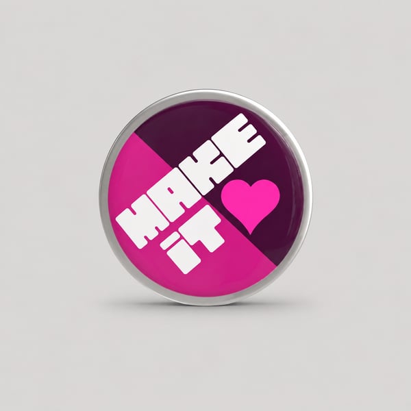 Pink Purple Inspirational Quote Button Badge