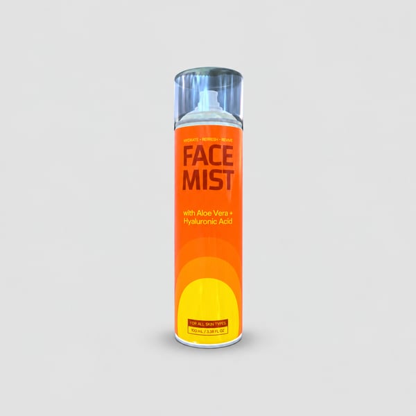 Hydrating Face Mist Cosmetic Pump Can Mockup