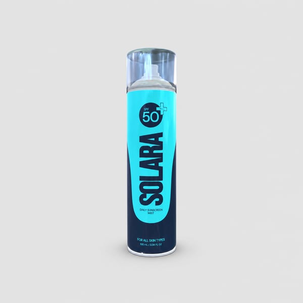 Facial Sun Spray Packaging Mockup Template