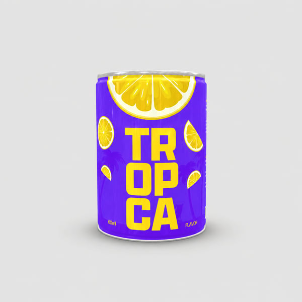 Tropical Citrus Beverage Can Mockup Template