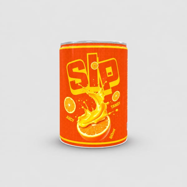 Orange Citrus Drink Juice Can Packaging Mockup