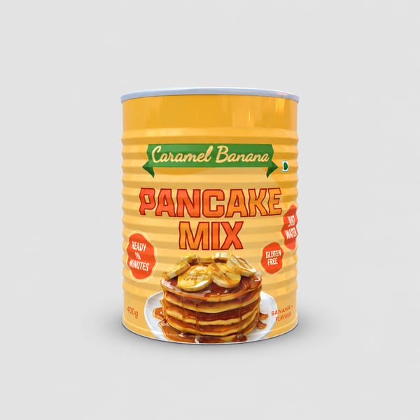 Pancak Mix Ribbed Food Can Design Mockup
