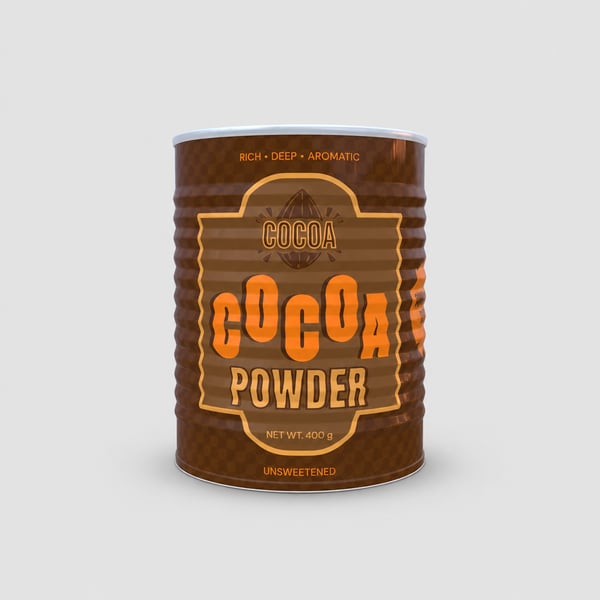 Cocoa Origin Ribbed Food Can Design Mockup