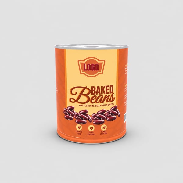 Baked Beans Tin Can Mockup Design