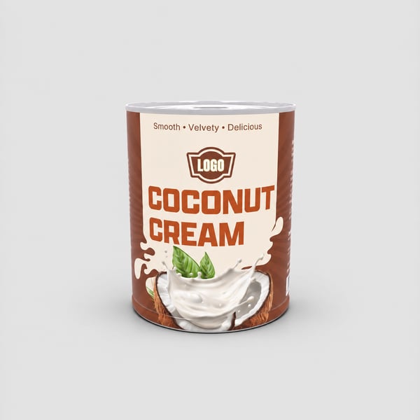 Coconut Cream Tin Can Mockup Design