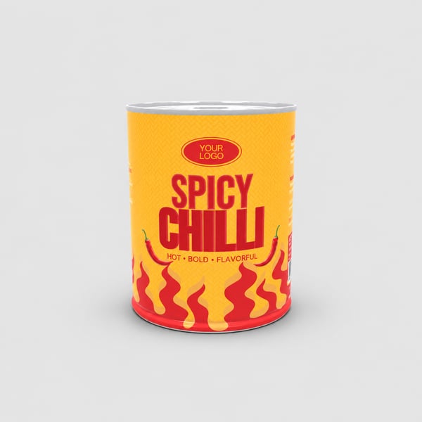 Spicy Red Chilli Tin Can Mockup Design