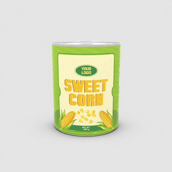 Sweet Corn Tin Can Mockup Design