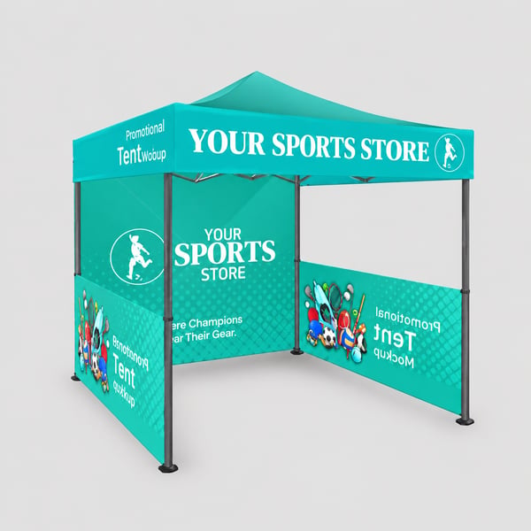 Branded Promotional Tent Mockup for Sports Store