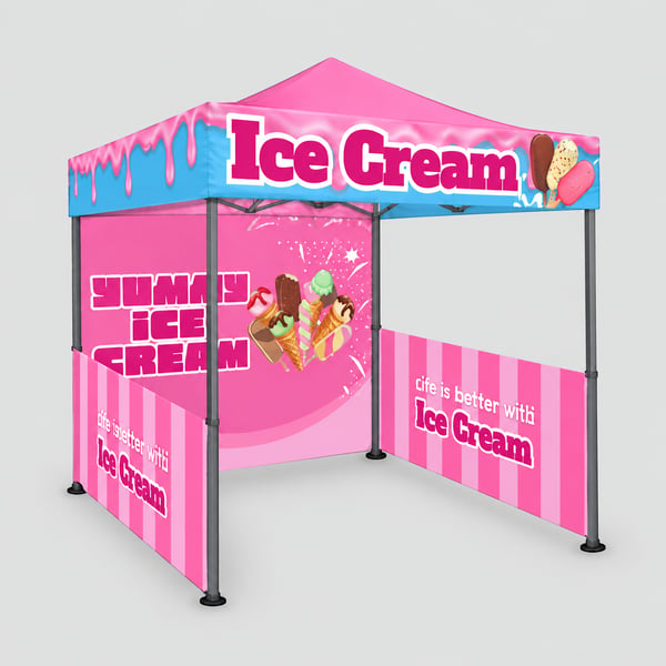 Ice Cream Shop Promotional Tent Mockup