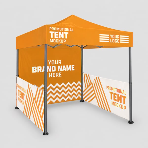 Orange Branded Promotional Tent Mockup