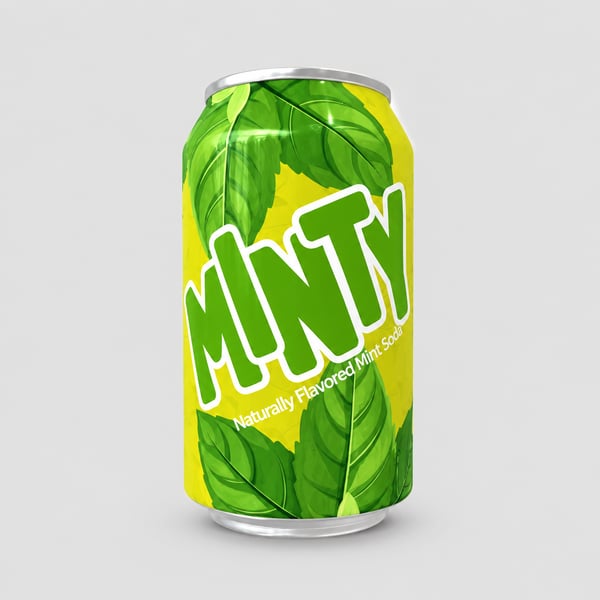Minty Fresh Mint Soda Beverage Can Design