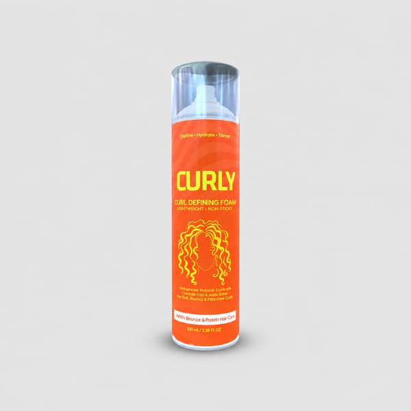  Curly Hair Foam Cosmetic Pump Can Design Mockup