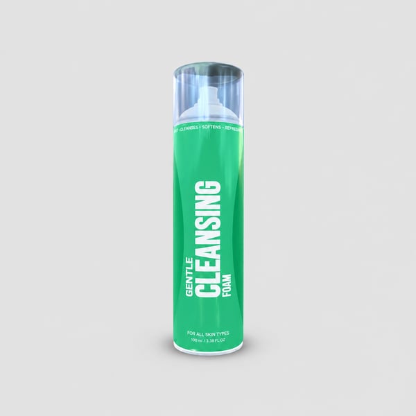 Cleansing Foam Cosmetic Pump Can Design Mockup