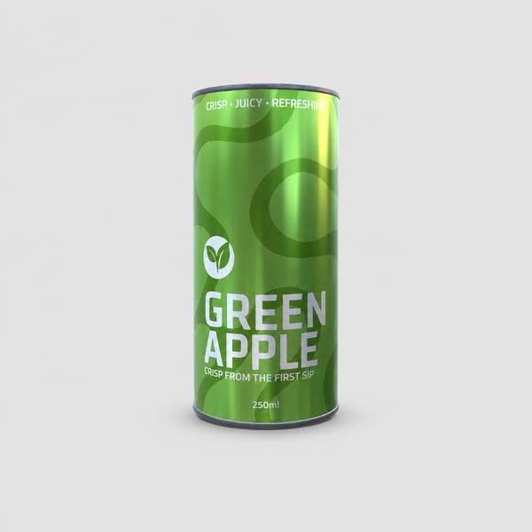 Green Apple Stainless Steel Can Design Mockup