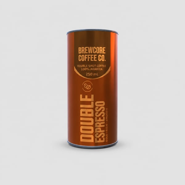 Double Espresso Stainless Steel Can Design Mockup