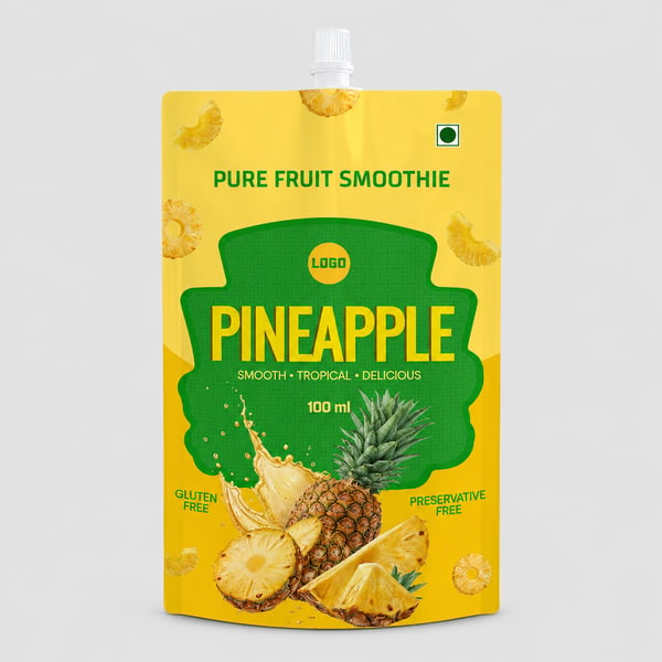 Fruit Smoothie Spout Pouch Mockup