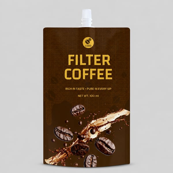 Coffee Drink Spout Pouch Mockup
